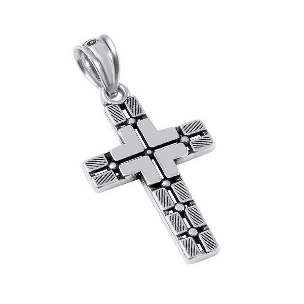 Pandantiv argint 925 cruce cu striatii PSX0555 [1]